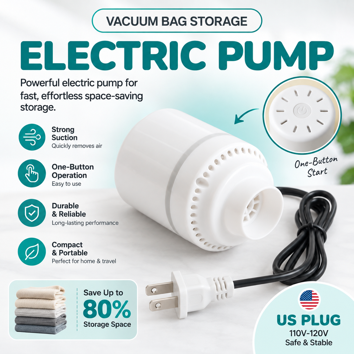 💫【Back to School】Dlomyro Cordless Vacuum Storage Bag Set — Optional Rechargeable Electric Air Pump