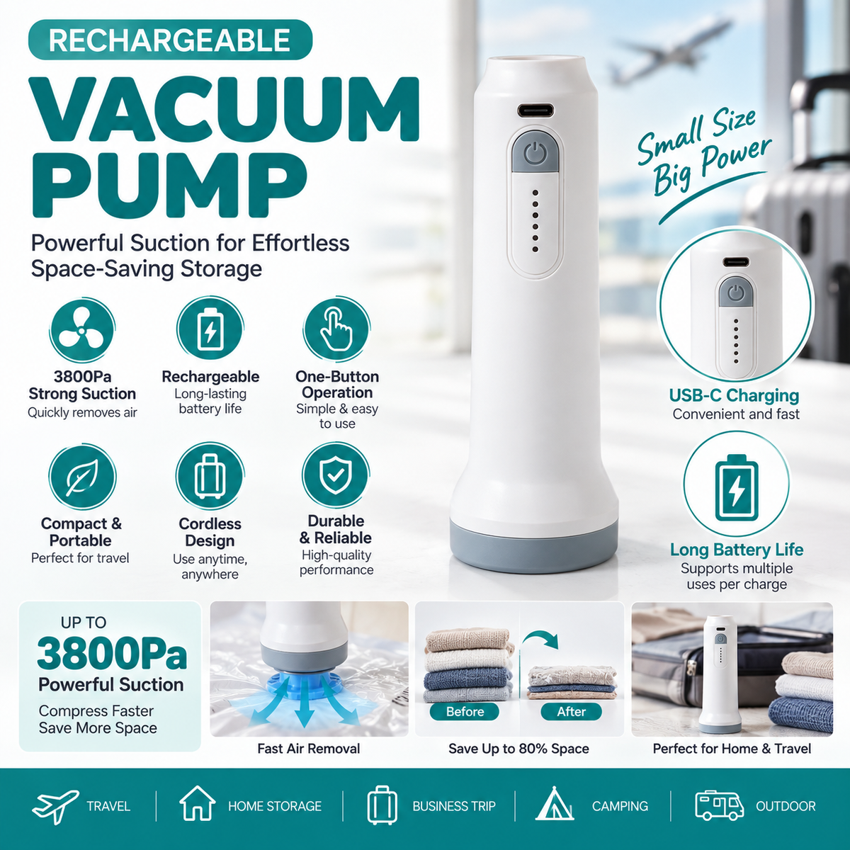 💫【Back to School】Dlomyro Cordless Vacuum Storage Bag Set — Optional Rechargeable Electric Air Pump