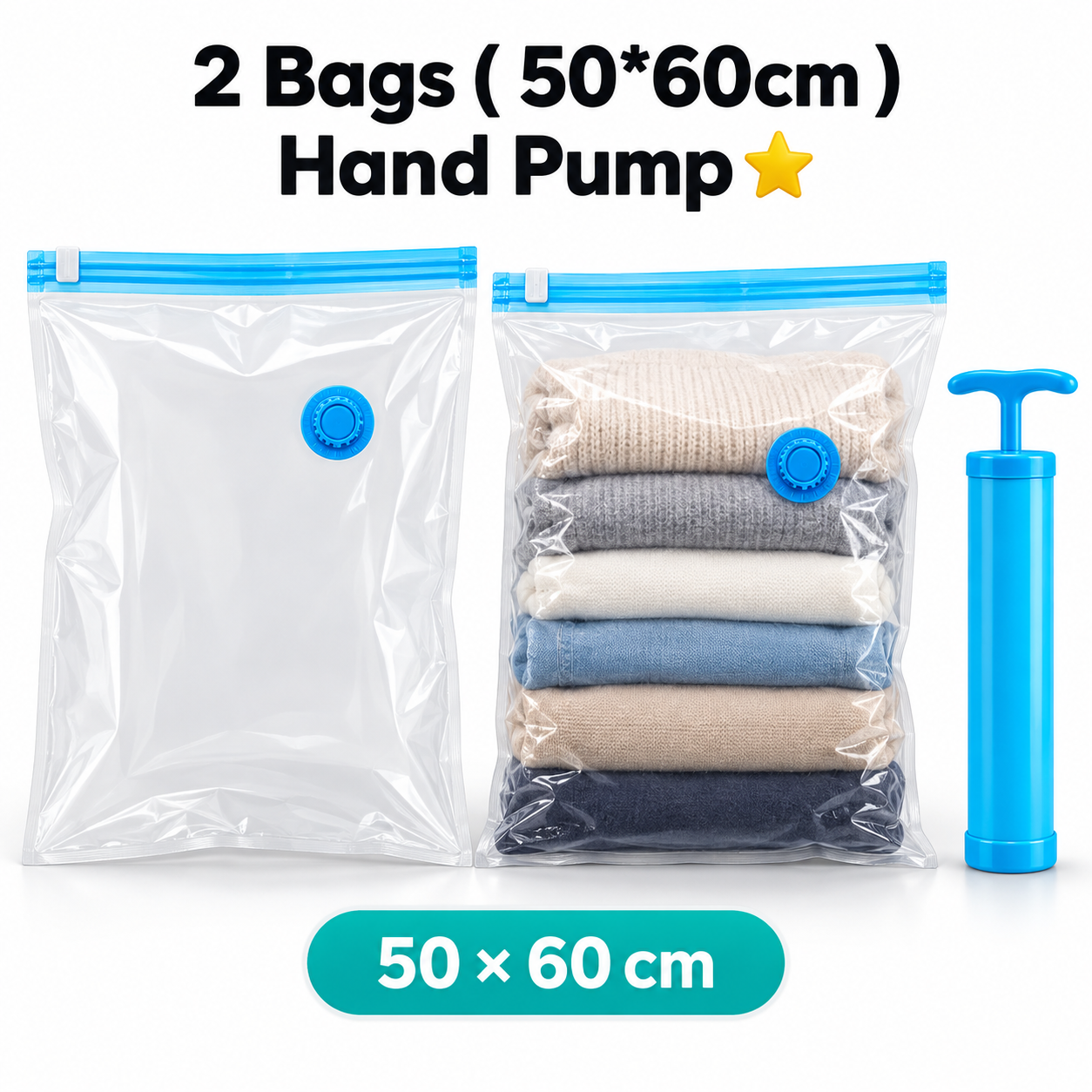 2 Bags（50*60cm）＋Hand Pump⭐